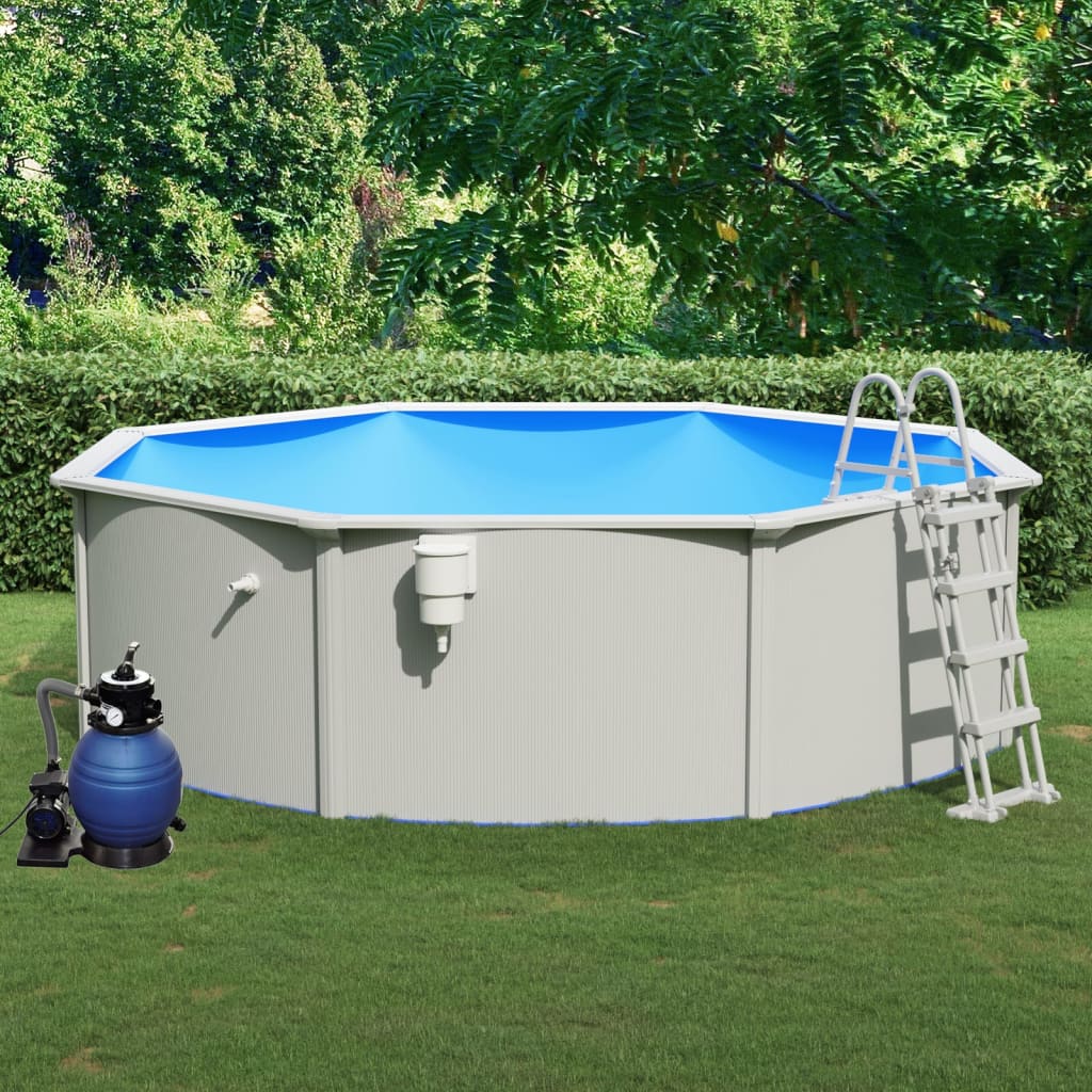foto del prodotto piscina con pompa filtro a sabbia e scaletta 460x120 cm