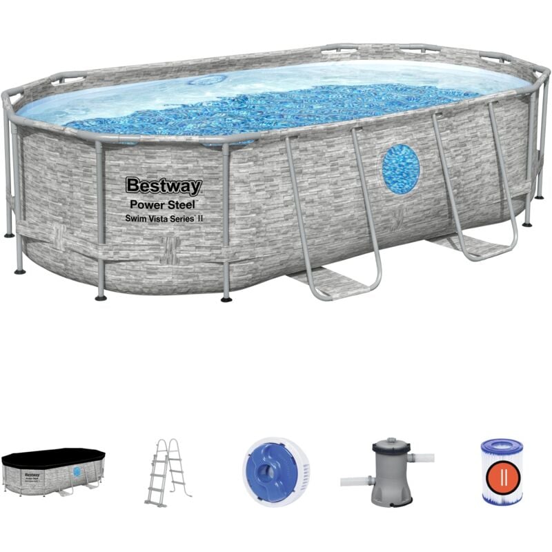 foto del prodotto piscina fuori terra bestway 56714 con obl swim vista ovale 427x250x100 cm