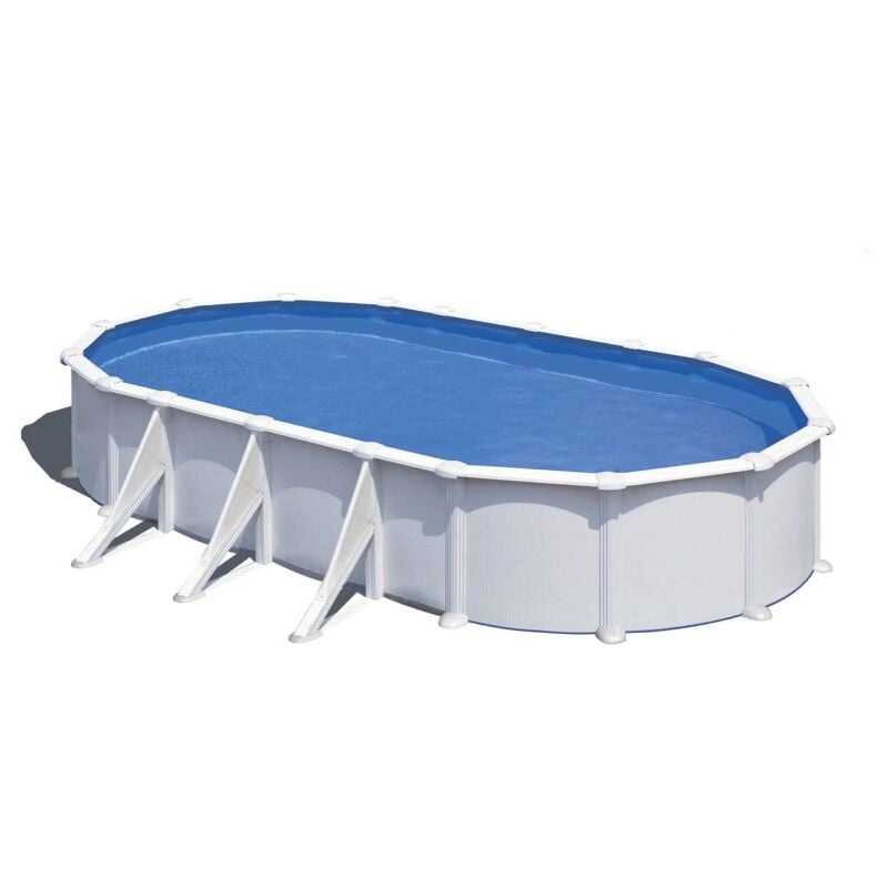 foto del prodotto piscina fuori terra ovale 730x375x120 cm fidji con filtro a sabbia, skimmer e scaletta gre kit730eco