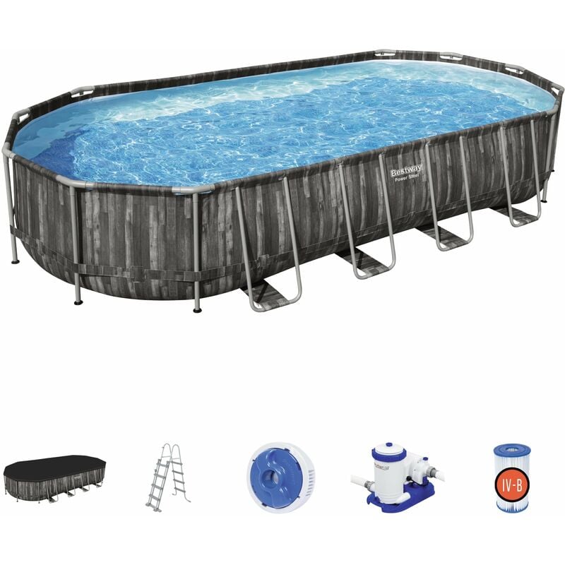 foto del prodotto piscina fuori terra ovale power steel 732x366x122 cm bestway 5611t