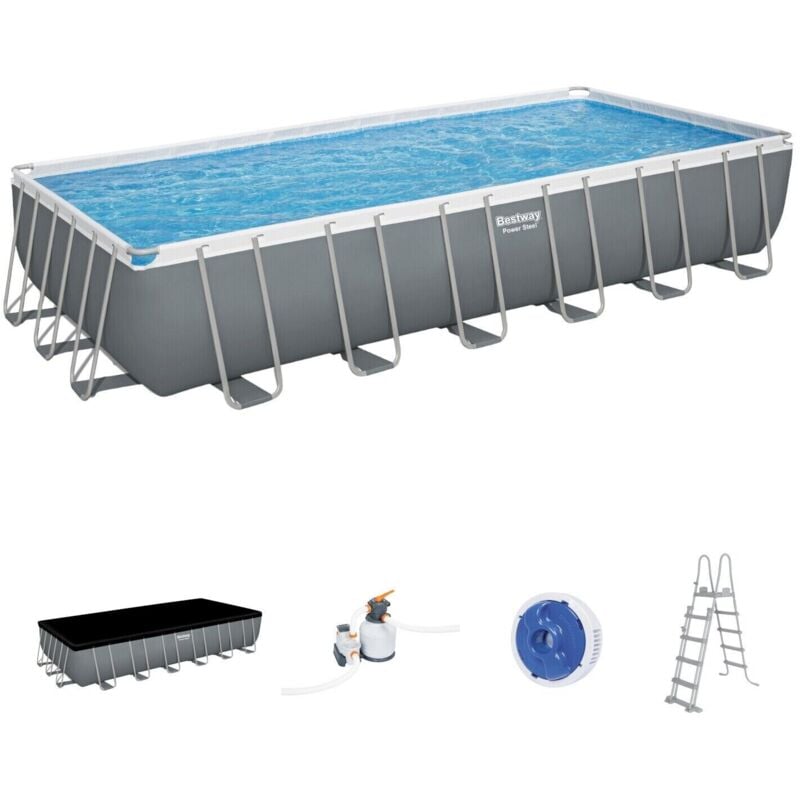 foto del prodotto piscina fuoriterra rettangolare 732x366x132cm con pompa a sabbia bestway 56475