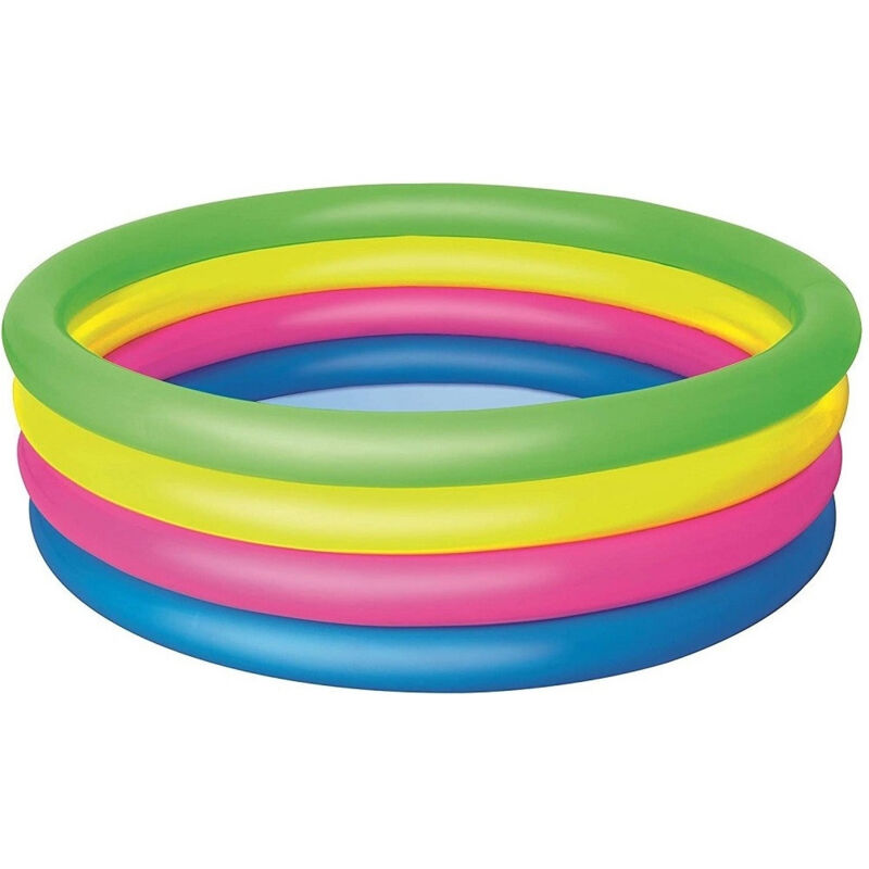 foto del prodotto piscina gonfiabile arcobaleno per bambini a 4 anelli colorati 157 x 46 cm 51117 trade shop traesio