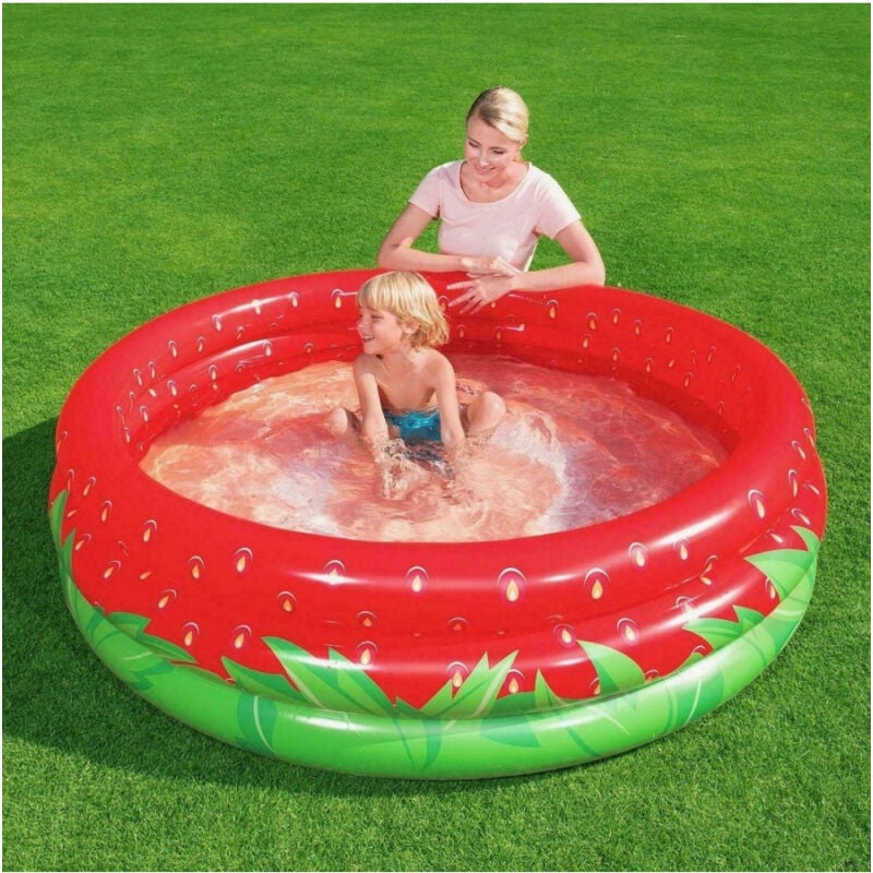foto del prodotto piscina gonfiabile fragola rotonda bambini giardino a 3 anelli 168 x 38 cm 51145 trade shop traesio