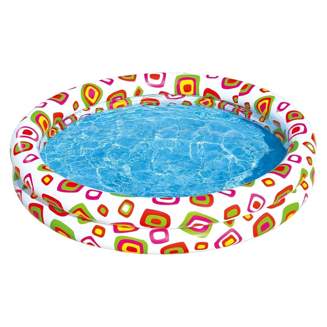 foto del prodotto piscina gonfiabile per bambini a 2 anelli design colorato decorato 122x25cm 017919 trade shop traesio