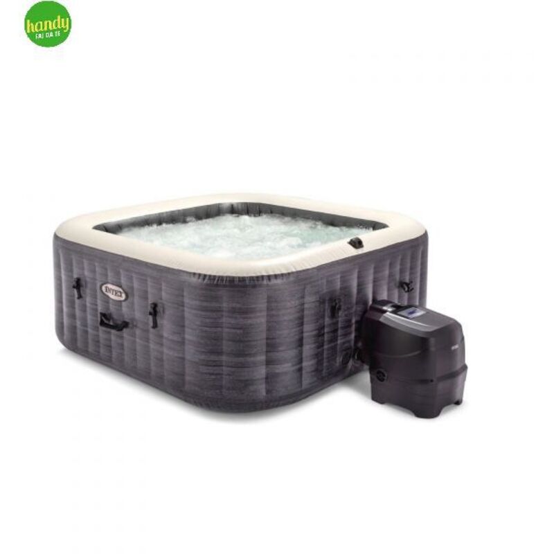 foto del prodotto piscina idromassaggio gonfiabile intex ""greystone deluxe"" grigio effetto pietra 4 persone 175x175x71 cm - cod. 28450np