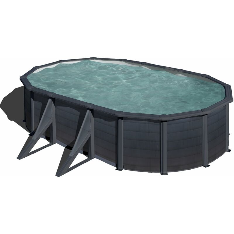 foto del prodotto piscina in acciaio ovale 500x300x132h con depuratore a sabbia serie granada gre kitprov508gf
