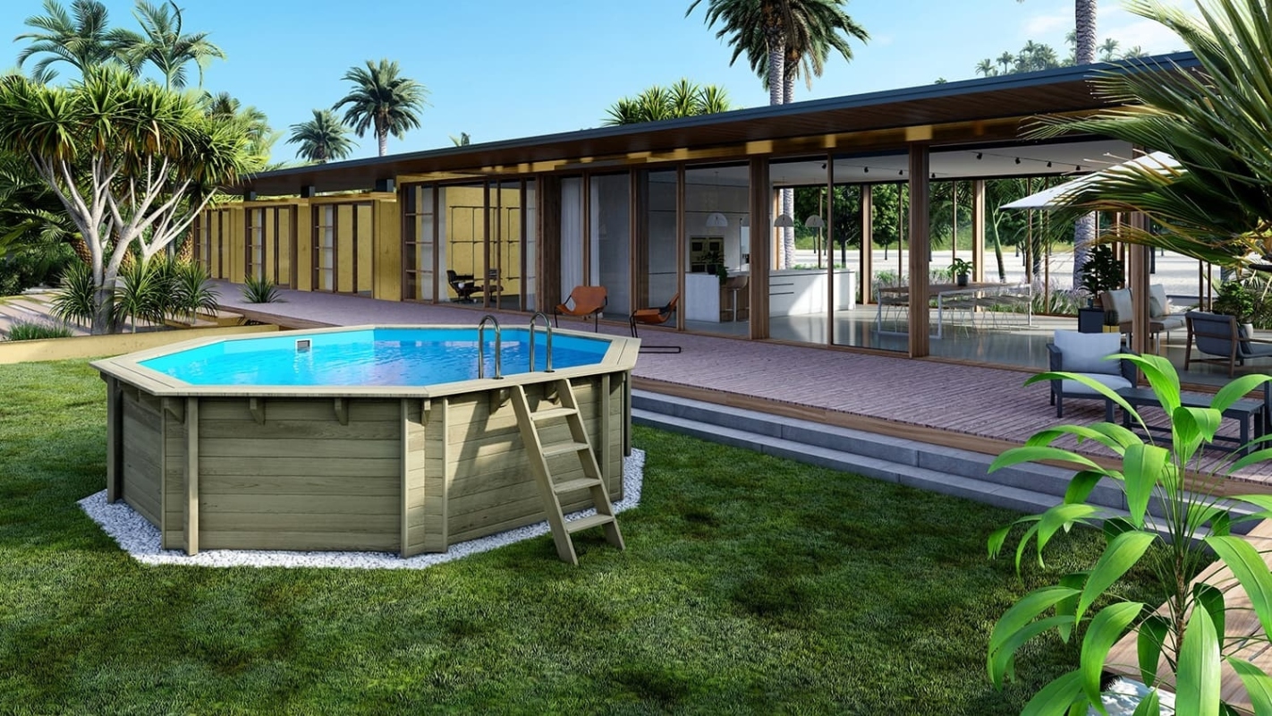 foto del prodotto piscina in legno 4.71x4.72 h.1.20 m autoportante bas753osp altanka