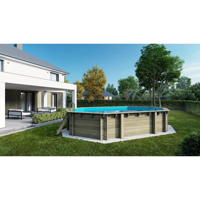 foto del prodotto piscina in legno 6,57x4,07 h.1,20 m su profilo da cementare bas748ospi