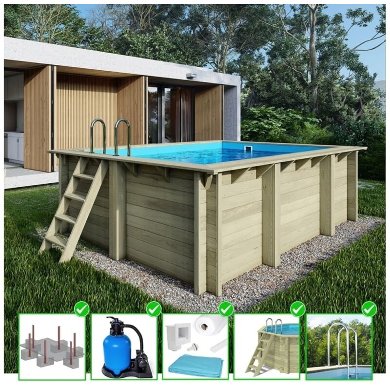 foto del prodotto piscina in legno aqua 4,65x2,85 h.1,24 m con profilo da cementare bas7306ospi