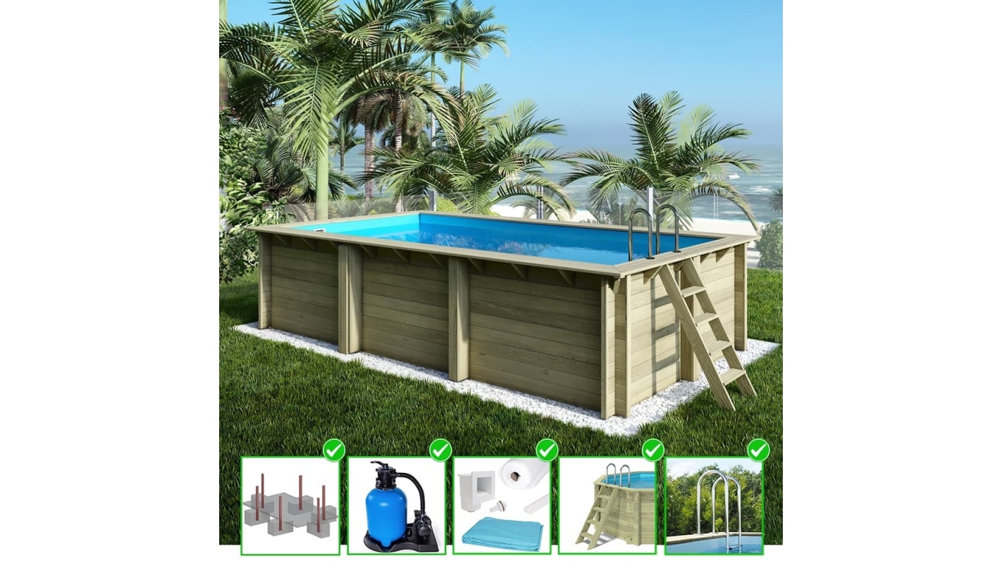 foto del prodotto piscina in legno aqua 6.1x2.85 h.1.31 m con profilo da cementare bas7307ospi altanka