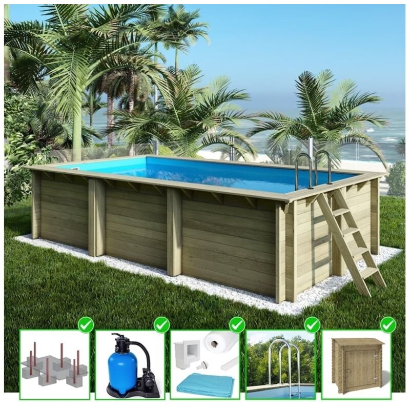 foto del prodotto piscina in legno aqua 6,1x2,85 h.1,31 m con profilo da cementare bas7307ospi sza
