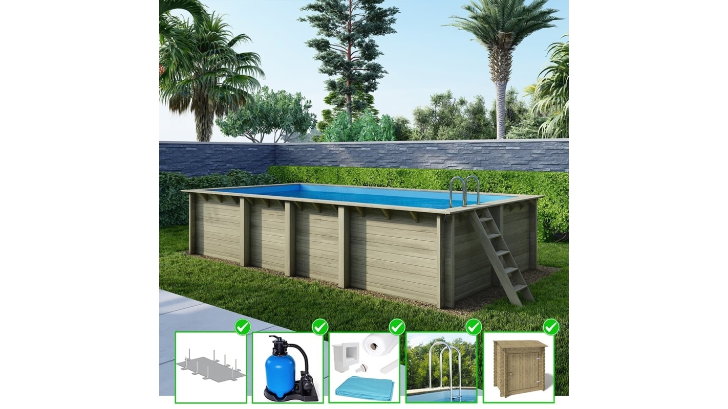 foto del prodotto piscina in legno aqua 7x3.75 h.1.45 m fissate su calcestruzzo esistente bas7308ospl sza altanka