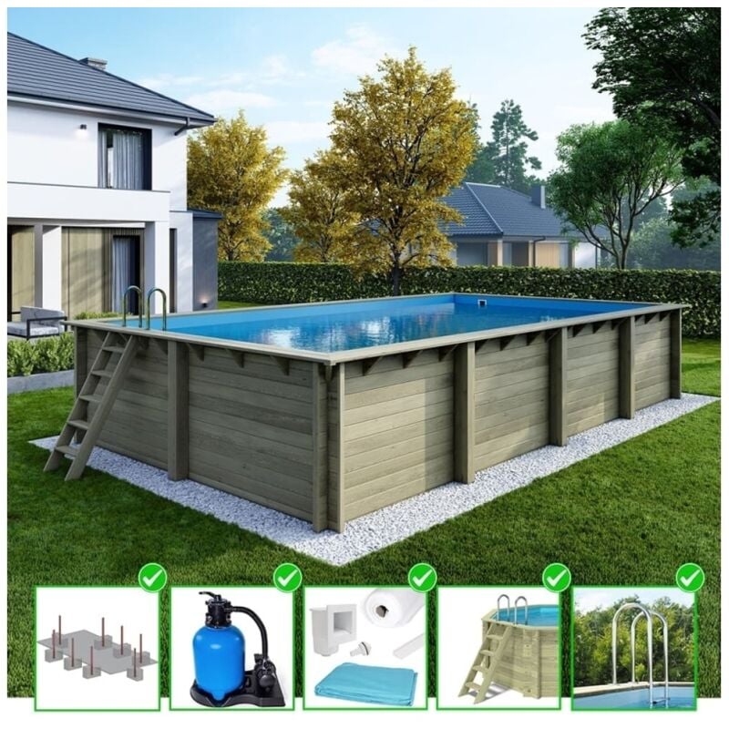 foto del prodotto piscina in legno aqua 8,5x4,35 h.1,45 m con profilo da cementare bas7309ospi
