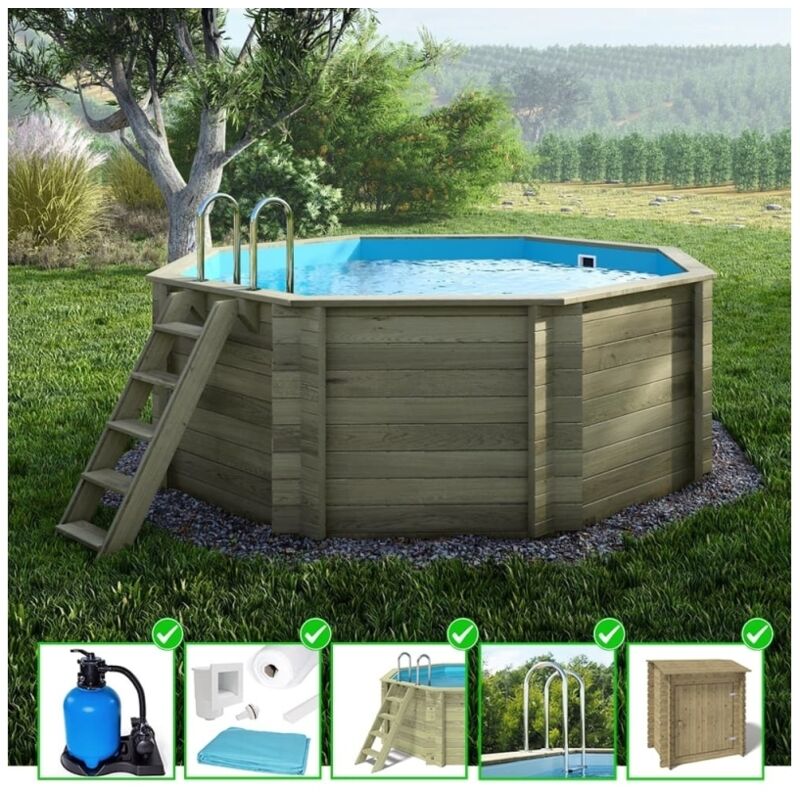 foto del prodotto piscina in legno coral 3,25x3,25 h.1,18 m autoportante bas7301osp sza