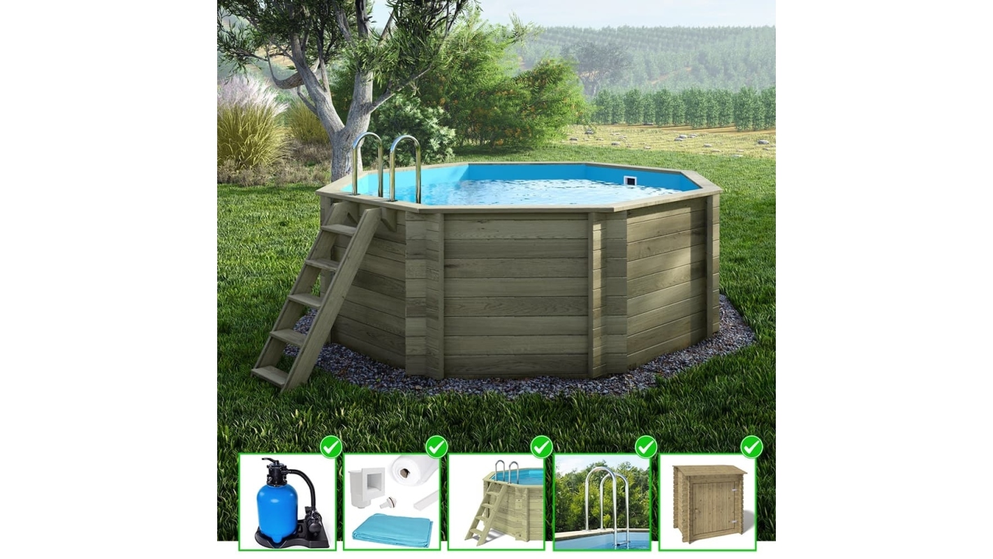 foto del prodotto piscina in legno coral 3.25x3.25 h.1.18 m autoportante bas7301osp sza altanka