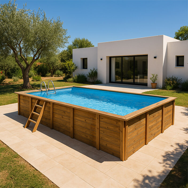 foto del prodotto piscina in legno fuori terra rettangolare braga h146