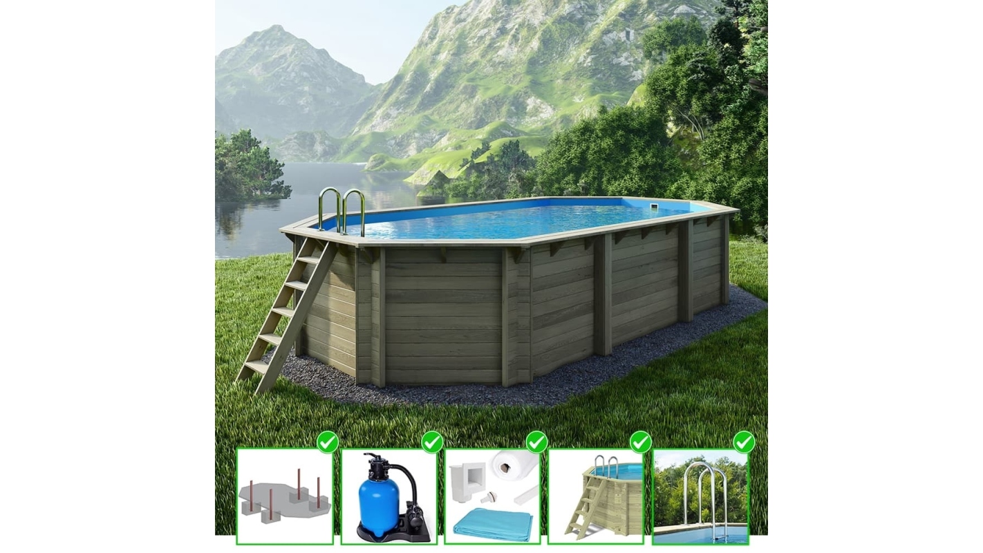 foto del prodotto piscina in legno nemo 7.3x3.97 h.1.45 m con profilo da cementare bas7305ospi altanka
