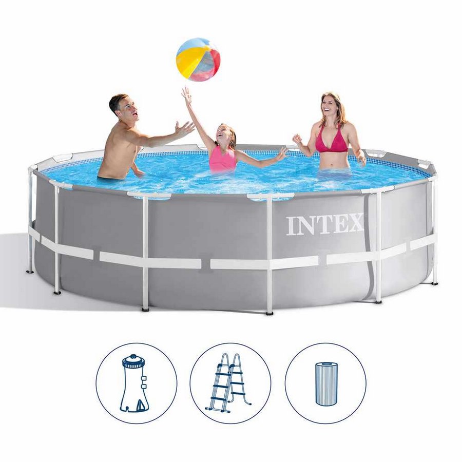 foto del prodotto piscina intex rotonda 366x99 cm con pompa per filtraggio e scaletta