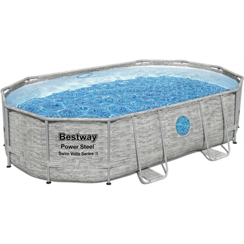 foto del prodotto piscina ovale fuori terra bestway power steel 488x305x107 cm con viat oblo 