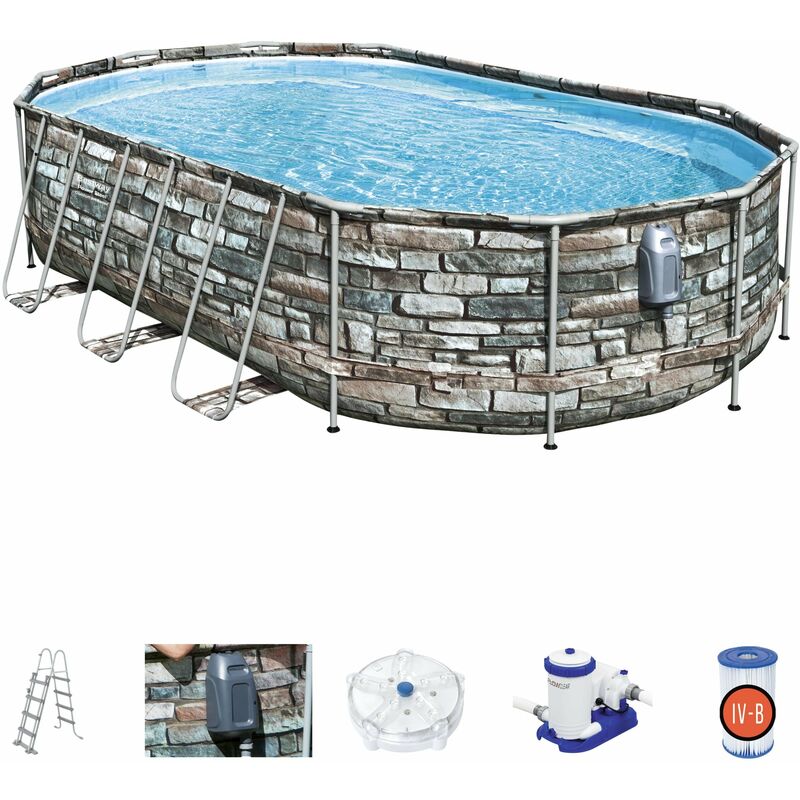 foto del prodotto piscina ovale power steel comfort idromassaggio jet 610x366x122 bestway 56719