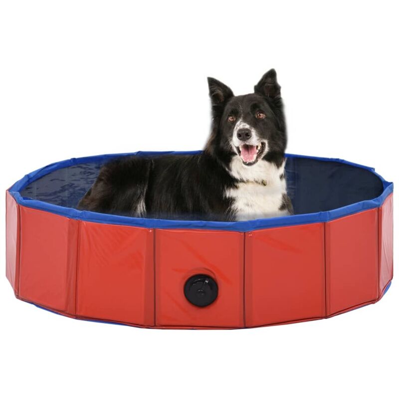 foto del prodotto piscina per cani pieghevole rossa 80x20 cm in pvc vidaxl
