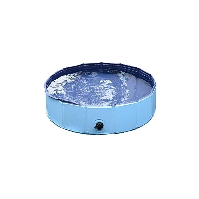 foto del prodotto piscina per cani portatile e pieghevole in pvc 80 x 20 cm blu