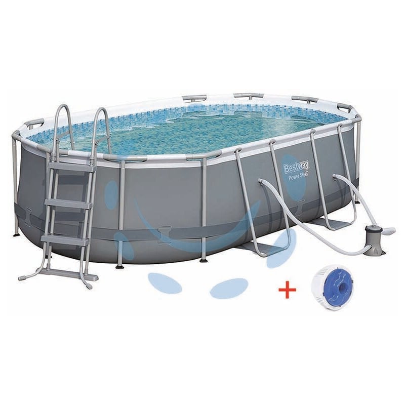 foto del prodotto piscina power steel ovale con telaio portante cm.427x250x100h. 56620