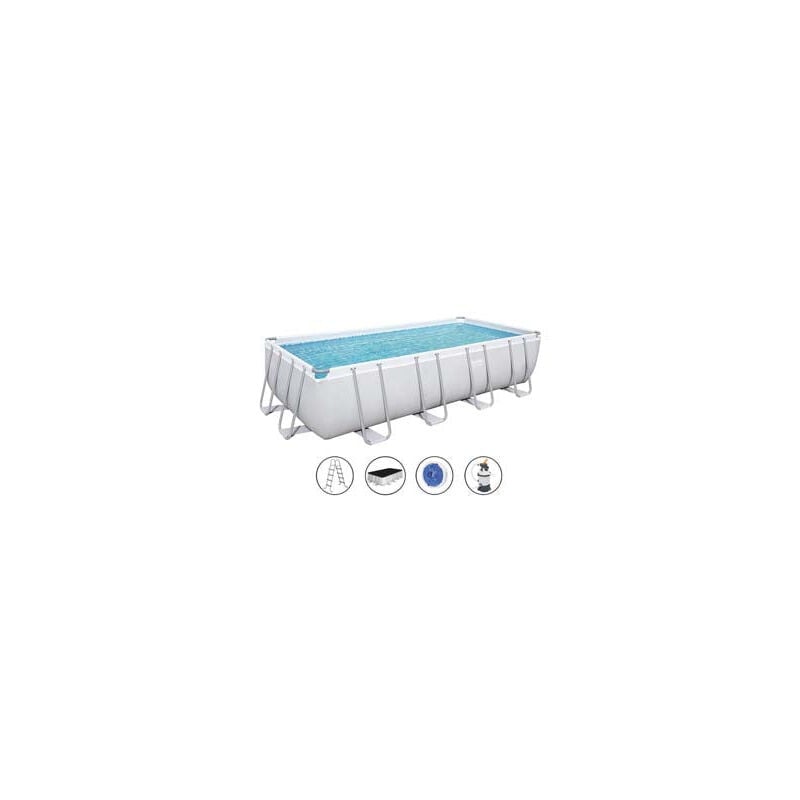 foto del prodotto piscina power steel rettangolare telaio portante cm.488x244x122h. - kg.100,1- lt.11.532 - filtro sabbia (art.56671)