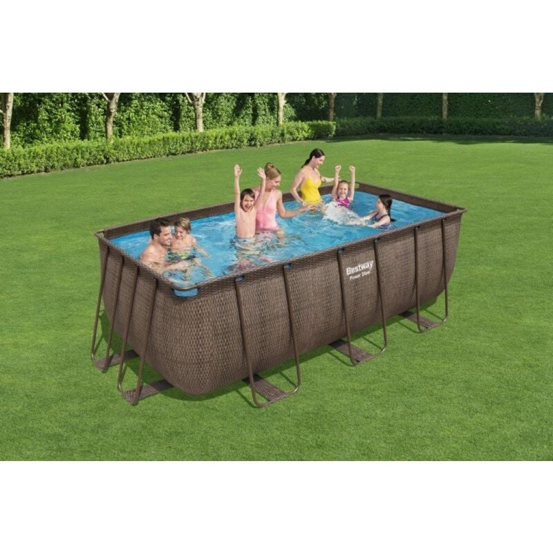 foto del prodotto piscina rettangolare fuori terra rattan 412x201