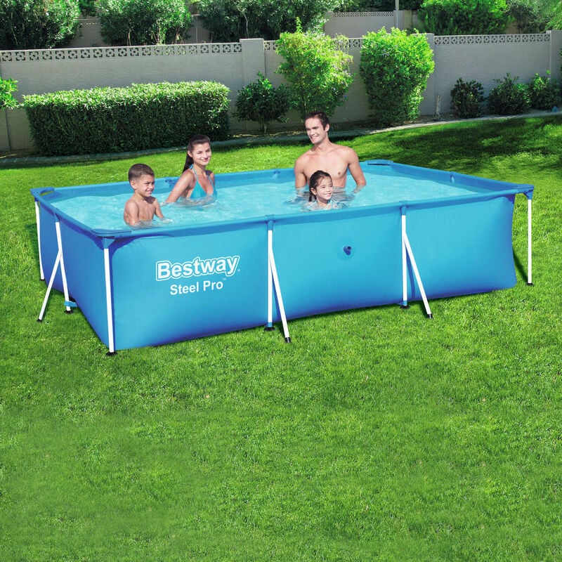 foto del prodotto piscina rigida rettangolare fuori terra cm 300x201x66 steel pro