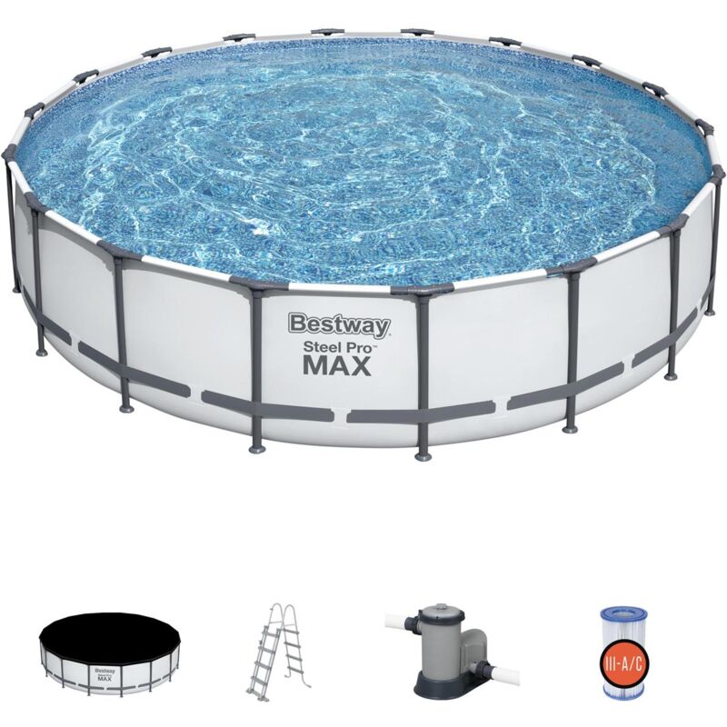 foto del prodotto piscina steel pro max tonda telaio portante cm.549x122h. kg.80,8 lt.23.062 filtro cartuccia art.56462 