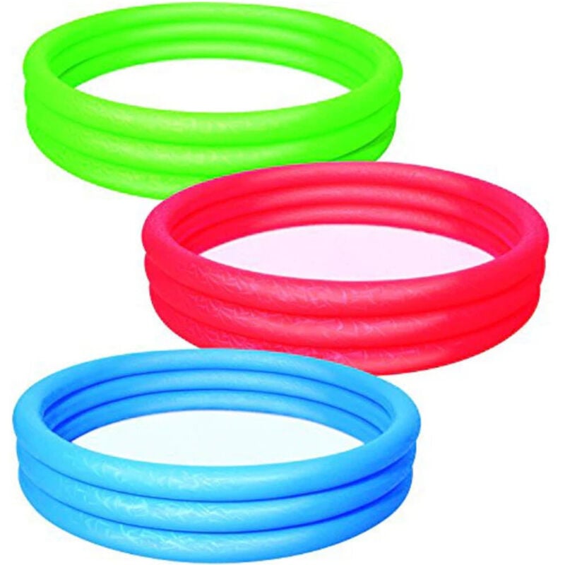 foto del prodotto piscina tinta unita effetto ghiaccio gonfiabile 3 anelli 183x33cm giardino 51027 trade shop traesio