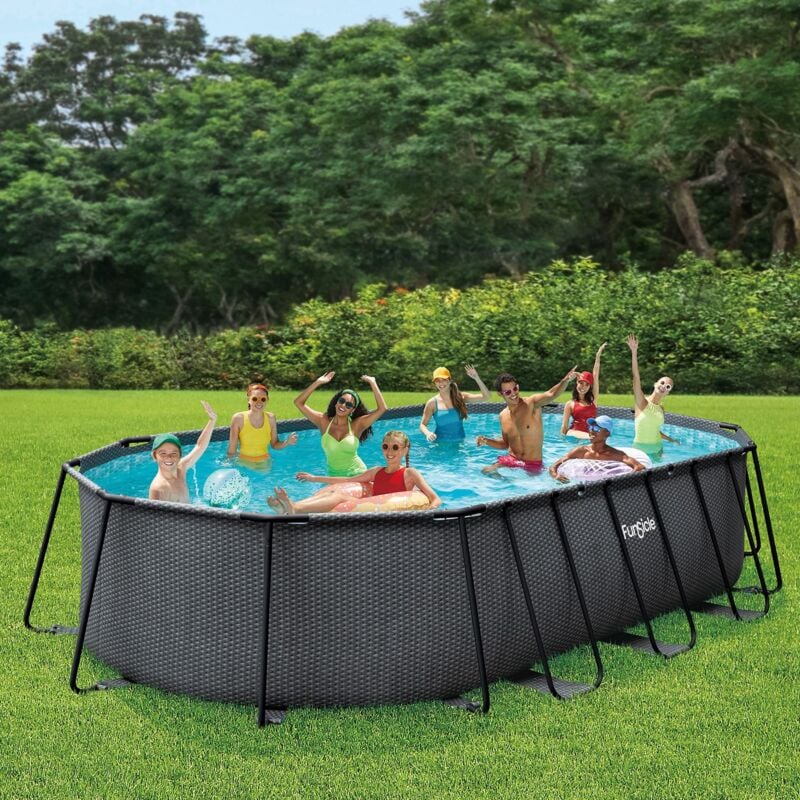 foto del prodotto piscina tubolare ovale oasis designer funsicle dark 6,10 x 3,66 x 1,22m