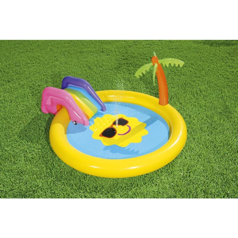 foto del prodotto piscinetta gonfiabile isola del sole con scivolo bestway 53071