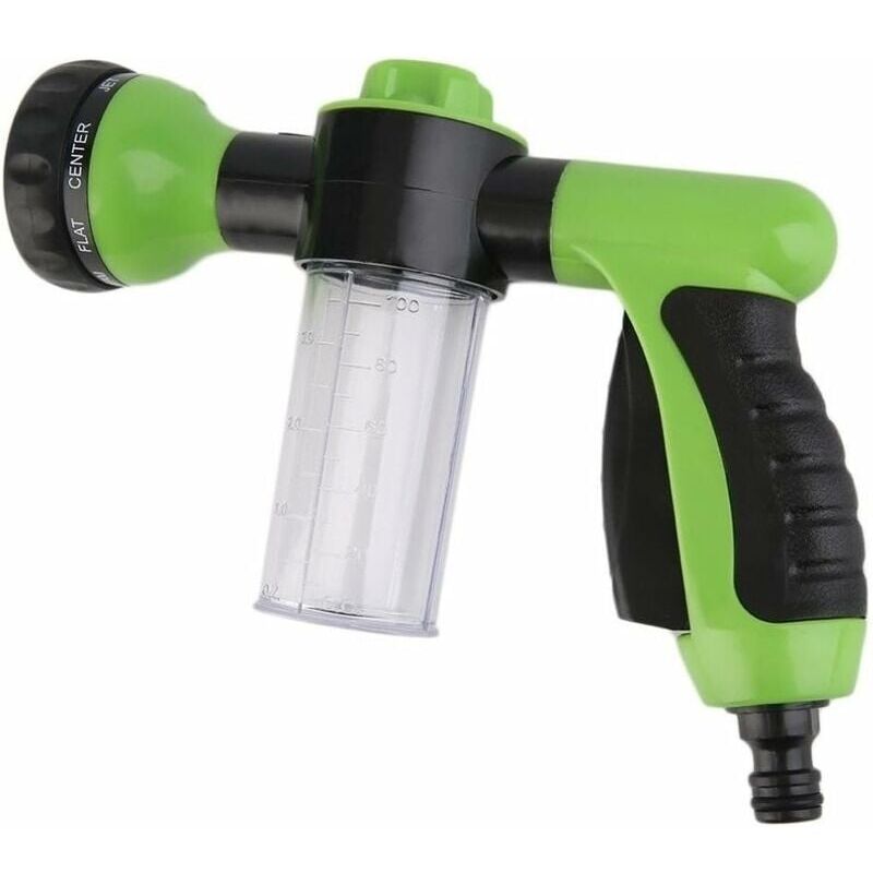foto del prodotto pistola a spruzzo per tubo da giardino con serbatoio per sapone o fertilizzante - jet wash - accessorio per irrigazione - 8 modalità di irrigazione - spruzzatore per tubo da giardino con erogatore