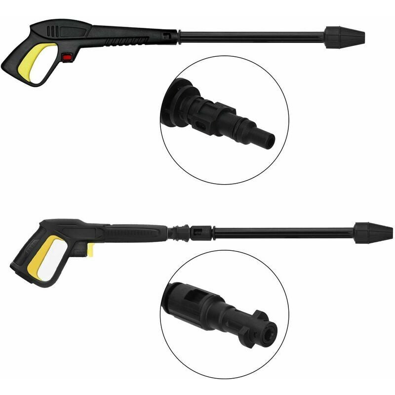 foto del prodotto pistola ad acqua ad alta pressione con lancia a getto variabile e lancia rotante, compatibile con idropulitrici lavor