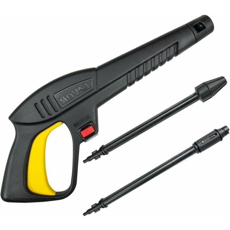 foto del prodotto pistola ad acqua ad alta pressione con lancia a getto variabile e lancia rotante, compatibile con idropulitrici lavor