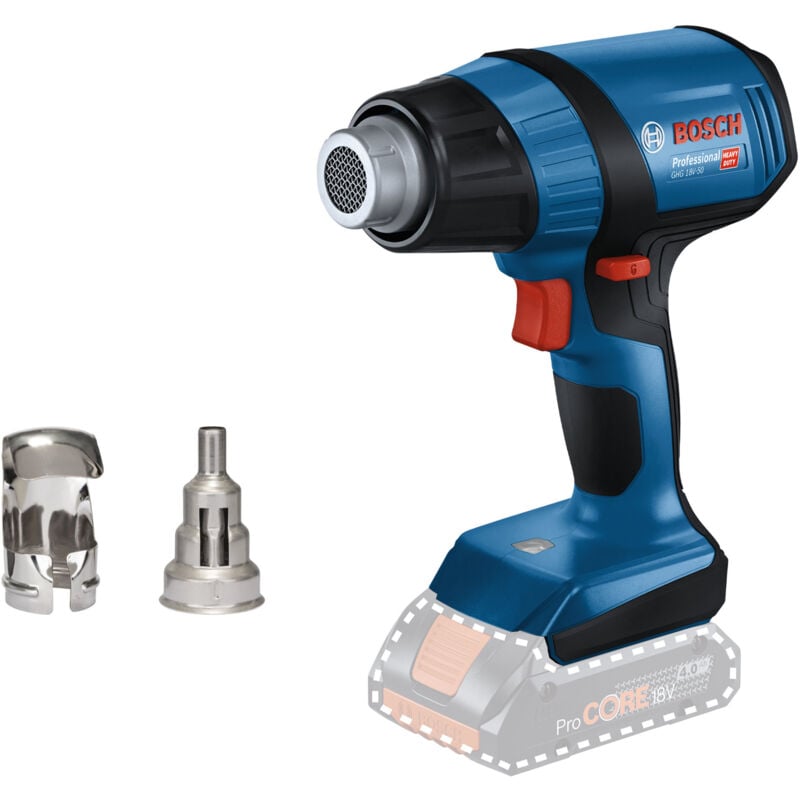 foto del prodotto pistola ad aria calda a batteria bosch ghg 18v 50 senza batteria senza caricabatterie in scatola