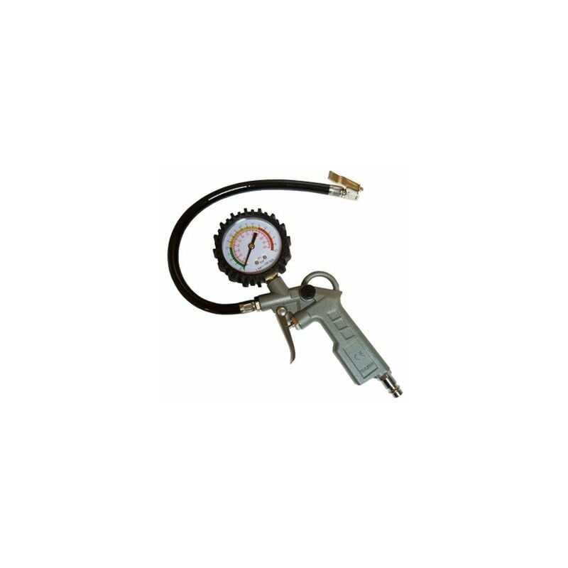 foto del prodotto pistola con manometro gonfiaggio pneumatici compressore rapido globex