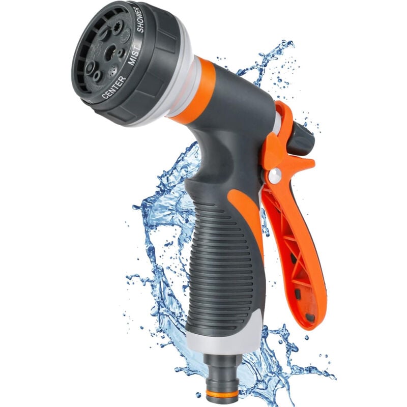 foto del prodotto pistola da giardino, pistola irrigazione giardino, acqua a spruzzo con 8 modalit regolabili b