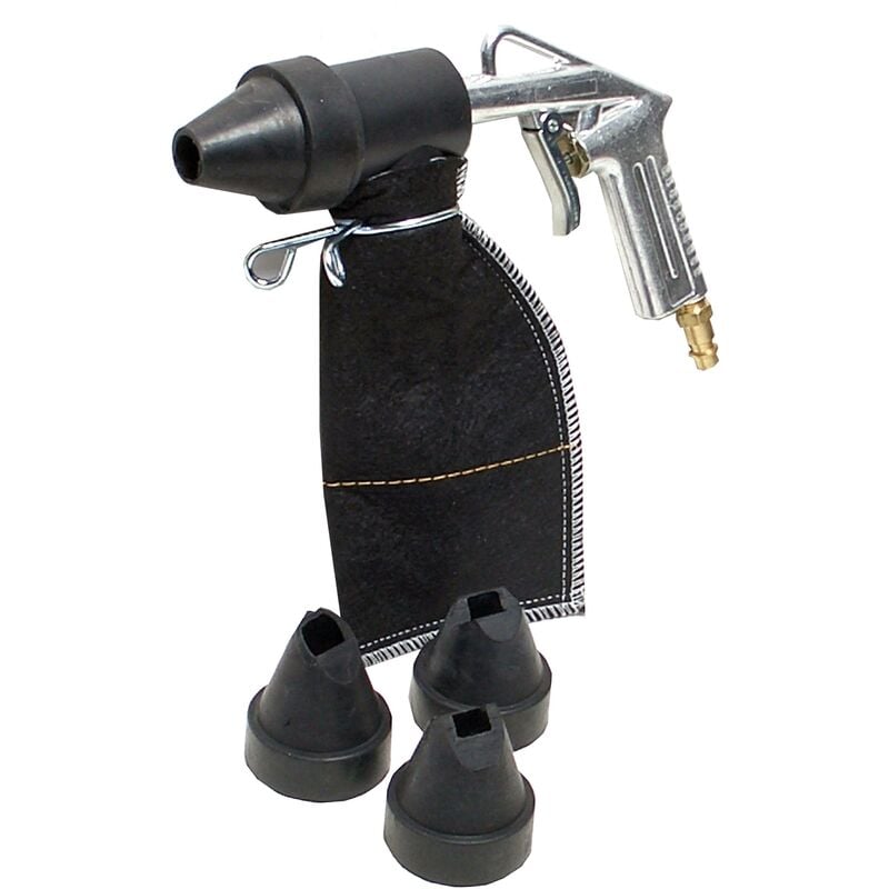 foto del prodotto pistola di sabbiatura pneumatica con accessori