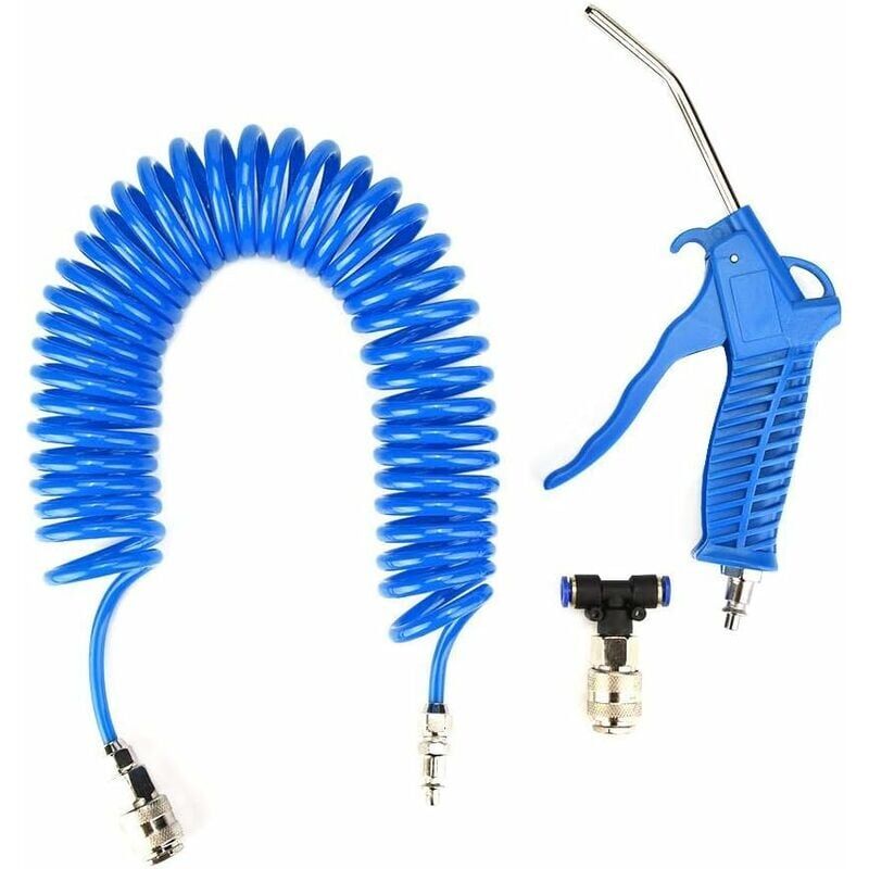 foto del prodotto pistola di soffiaggio per camion pistola di soffiaggio pneumatica con tubo flessibile a spirale da 5 metri kit di pulizia per pistola di soffiaggio