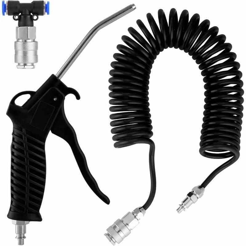 foto del prodotto pistola di soffiaggio per camion ymyny pistola di soffiaggio pneumatica con tubo flessibile a spirale da 5 metri kit di pulizia per pistola di