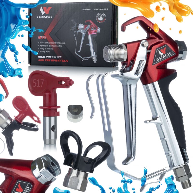foto del prodotto pistola di verniciatura per l unit rx pro, inclusa una copertura e un ugello 517
