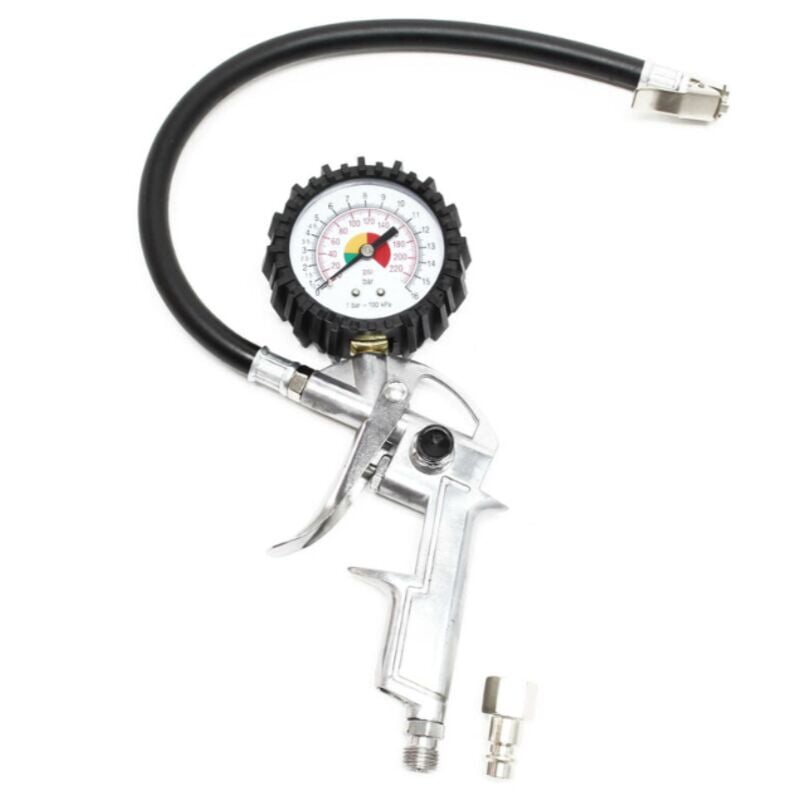 foto del prodotto pistola gonfiatrice aria compressa 0 16 bar manometro aria auto pneumatico moto pneumatico