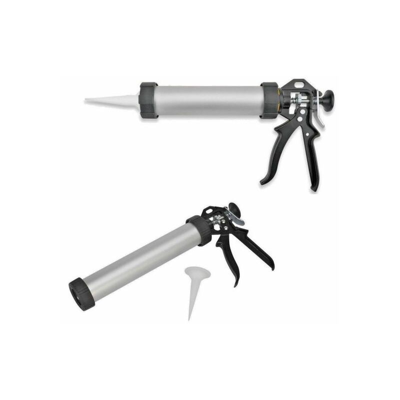foto del prodotto pistola per cartuccia silicone fughe 230 mm in alluminio professionale beccuccio