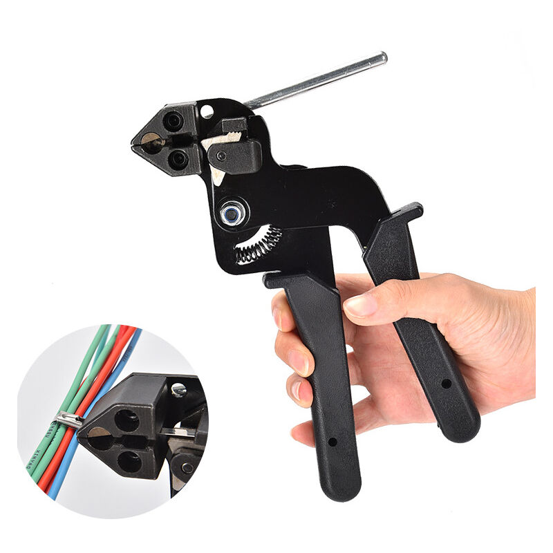 foto del prodotto pistola per fascette in acciaio inossidabile pinza per fascette con taglierino