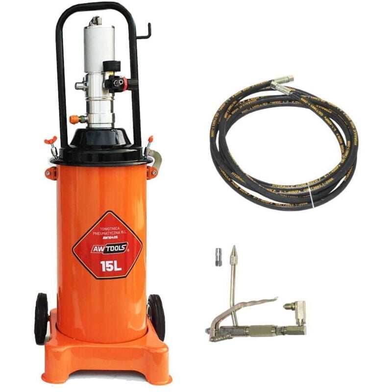 foto del prodotto pistola per grasso pneumatica awtools contenitore da 15 l