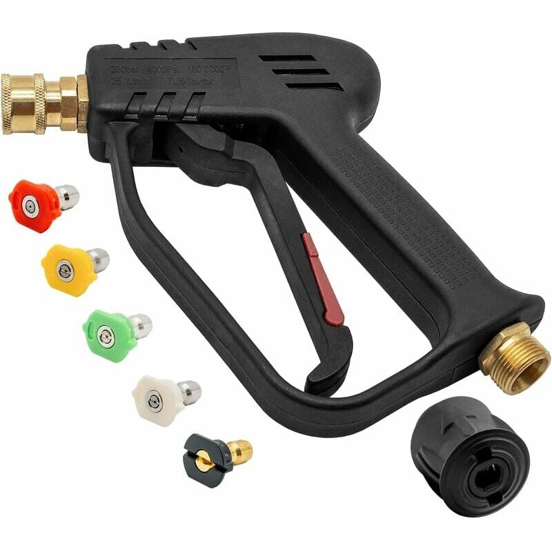 foto del prodotto pistola per idropulitrice ad alta pressione da 4000 psi, per la pulizia dell auto con 5 ugelli