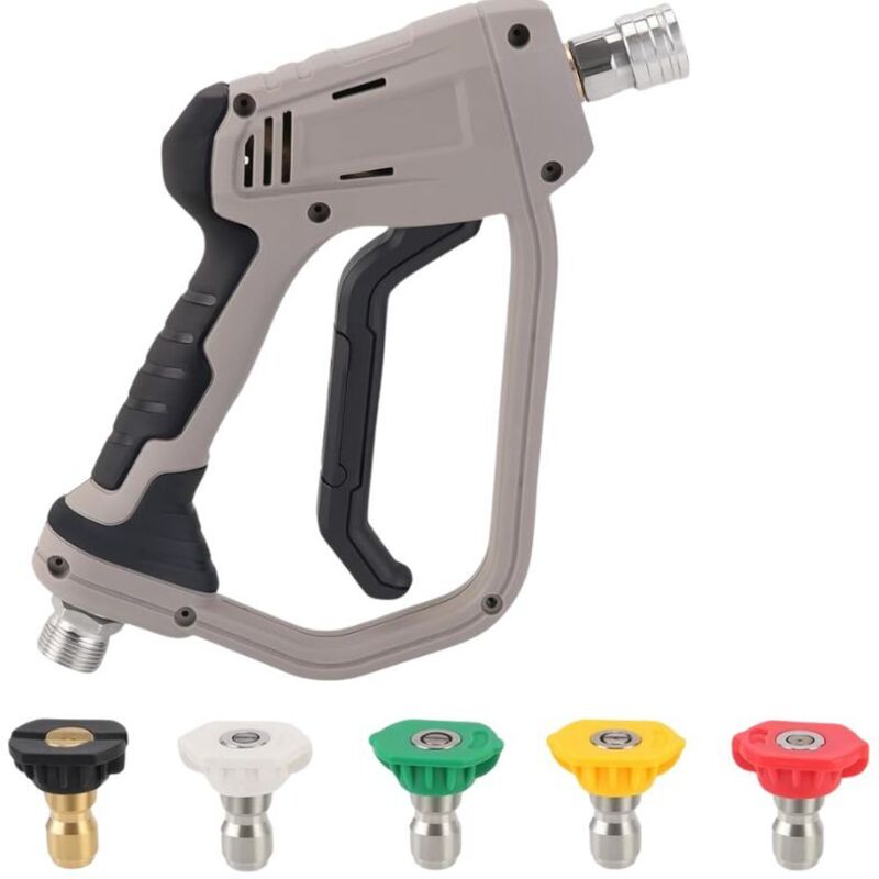 foto del prodotto pistola per idropulitrice ad alta pressione da 4000 psi yuirshion 5 ugelli a connessione rapida con interfaccia m22 adattatore compatibile